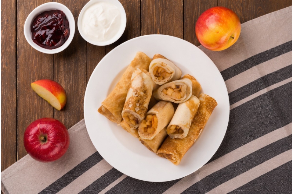 купить блины с яблоком и корицей замороженные - пироговая компания