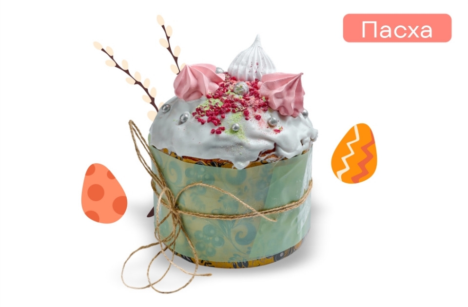 купить кулич с клубничным муссом - пироговая компания