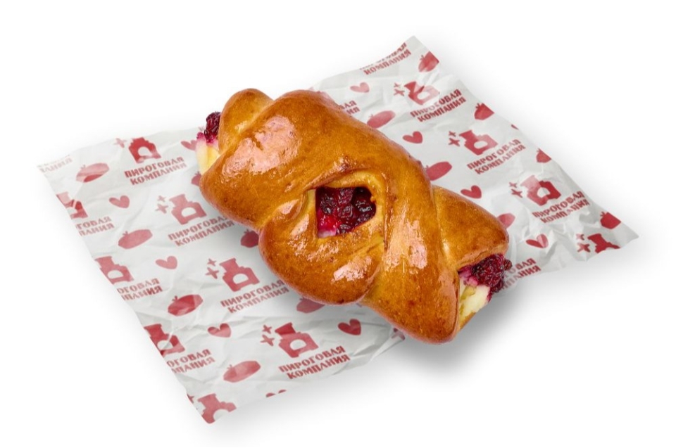 купить булочка с брусникой и творогом - пироговая компания