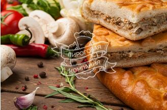 Пирог постный со свежей капустой и грибами