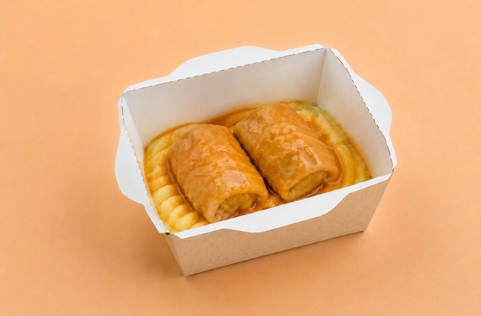 купить голубцы с мясом и рисом с картофельным пюре - пироговая компания