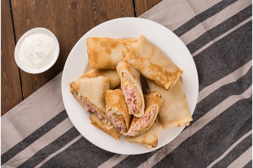 купить блины с ветчиной и сыром замороженные - пироговая компания